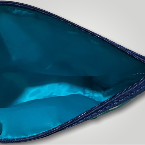 Clinique X Jonathan Adler Blue Feather Makeup Bag - Picture 3 of 5